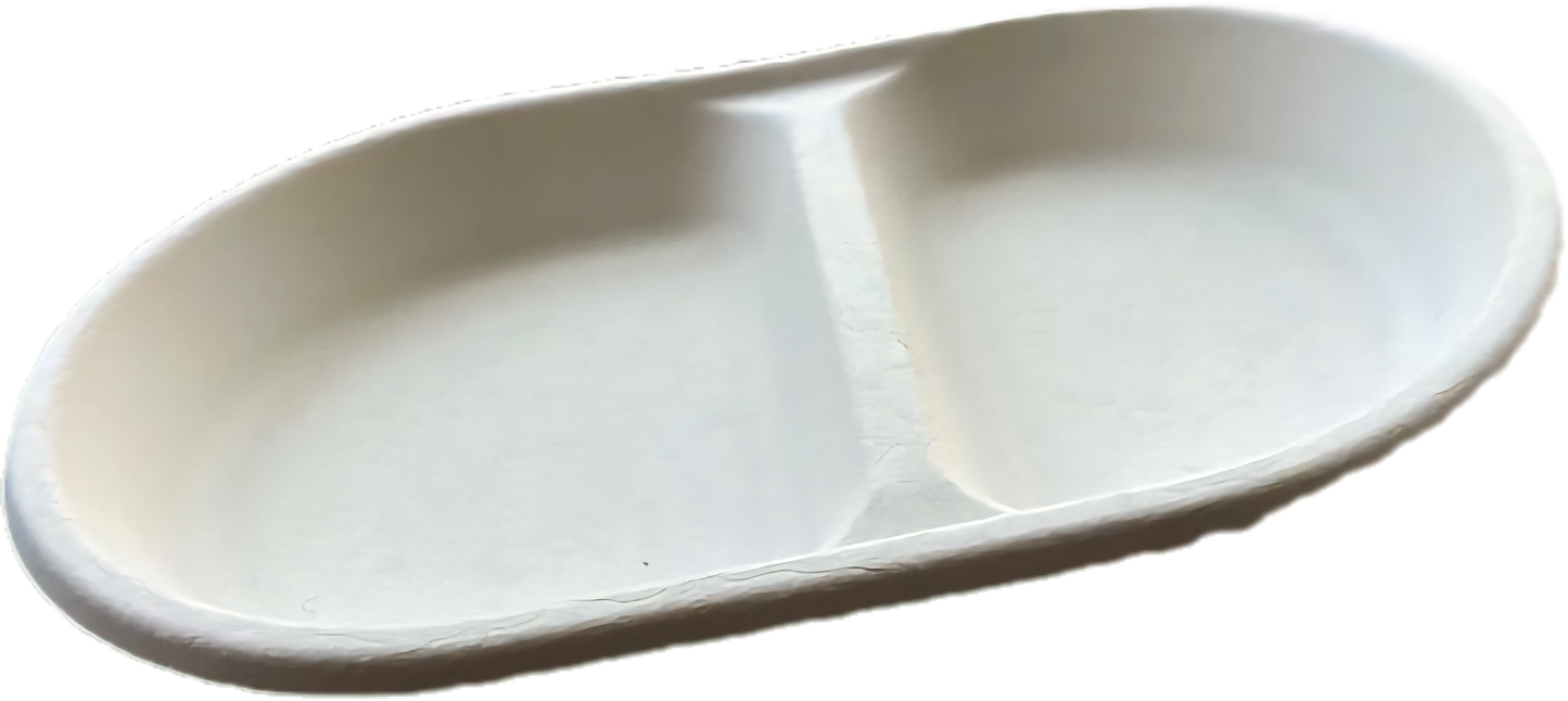 2cp snack tray
two compartment snack tray
bagasse compartment tray
eco-friendly snack plate
compostable tray
biodegradable snack tray
reusable bagasse tray
sustainable serving tray
green catering supplies