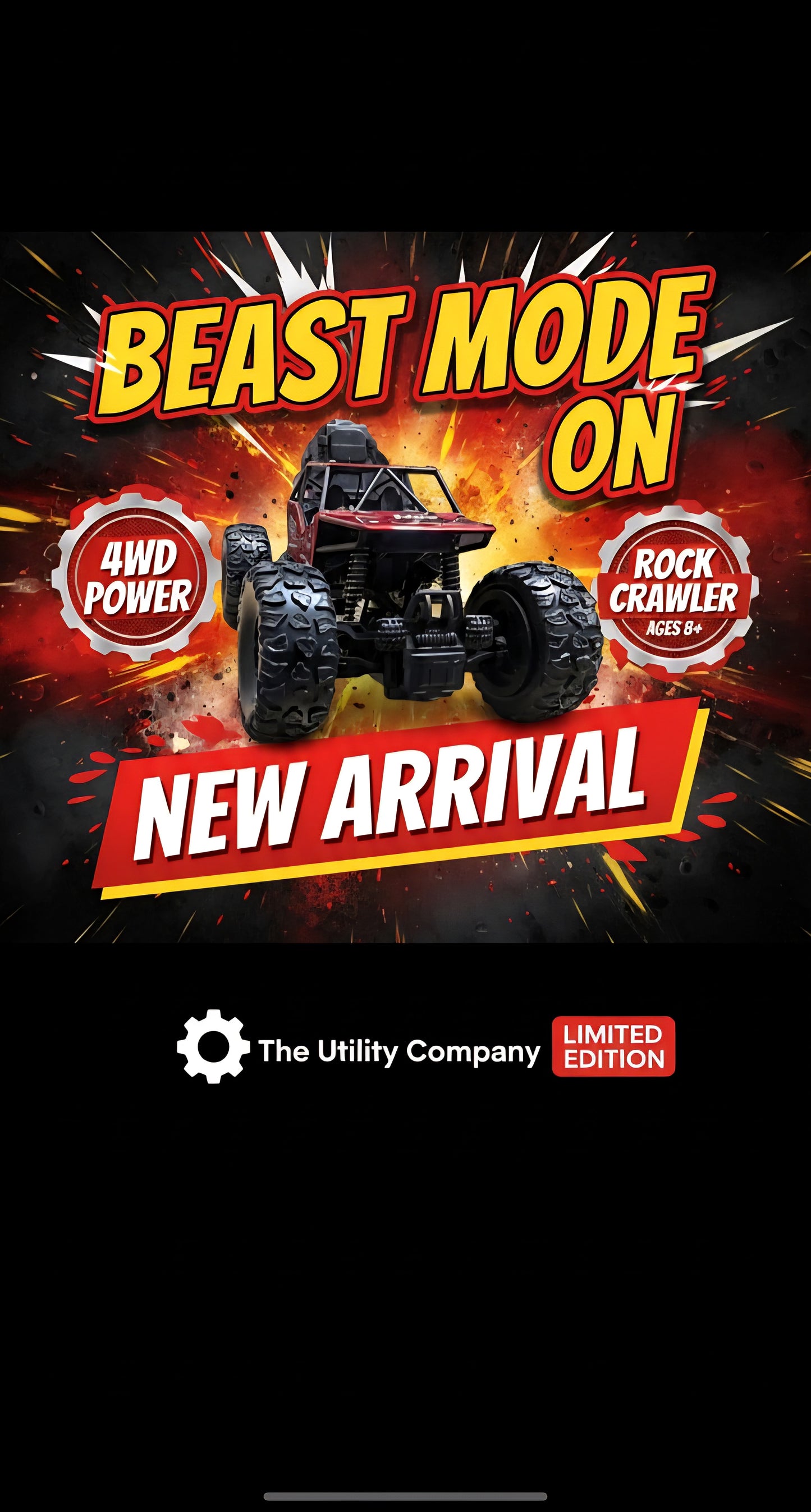 Remote Control Monster Truck Toy – All-Terrain Utility Vehicle for Kids
